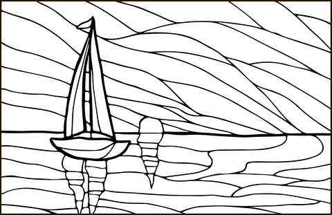 Sunrise Stained Glass Coloring Page